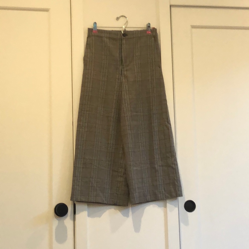 Madewell wide leg plaid pant